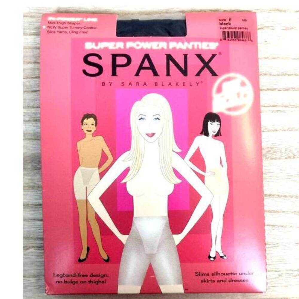 Spanx Super Power Panties In-Power Line Black Womens Size F Color Black